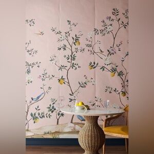 Anthropologie Blossom Chinoiserie Wall Mural Pink NWT